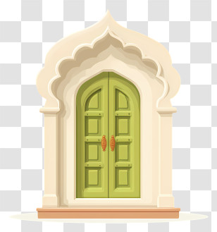 Indian Jali Window - Arched Door Illustration With Ornate Design Transparent PNG