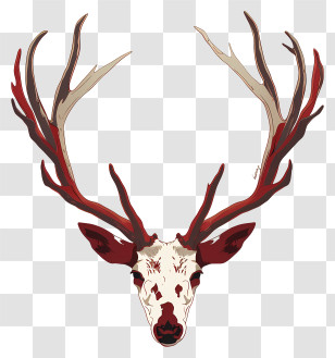 Antler - Deer Skull With Antlers Illustration Transparent PNG