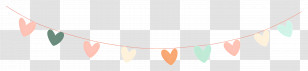 Heart Garland - Pastel Heart Garland Decoration Transparent PNG