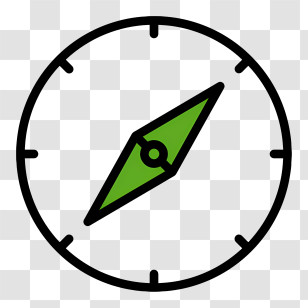 Compass Logo - Simple Green Compass For Navigation Transparent PNG