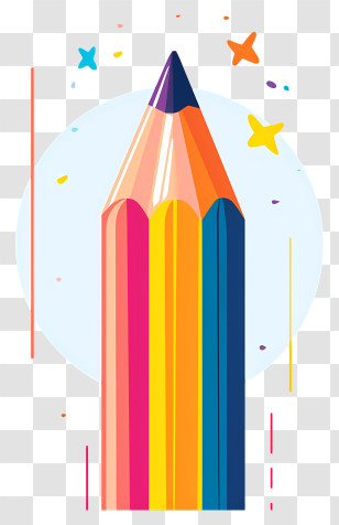 Pencil - Colorful Pencil Illustration For Creativity Transparent PNG