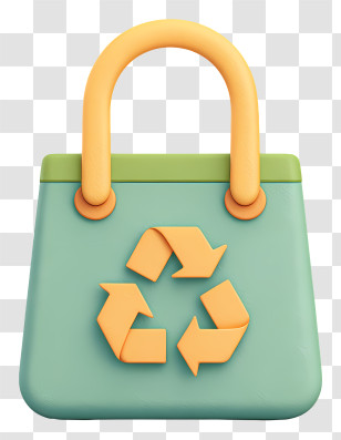 Reusable Shopping Bag - Green Reusable Bag With Recycle Symbol Transparent PNG