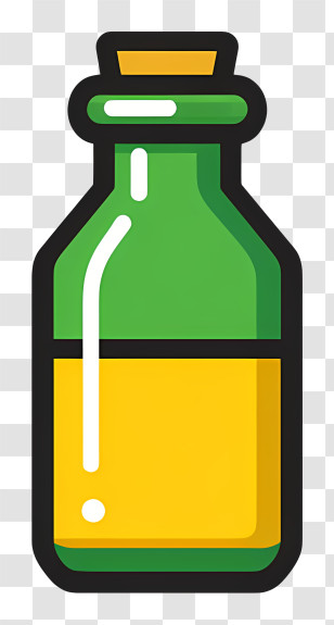 Essential Oils Icon - Green Bottle Illustration Transparent PNG