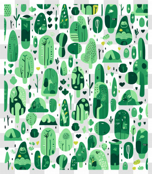 Abstract Backgrounds - Green Forest With Various Trees And Plants Transparent PNG