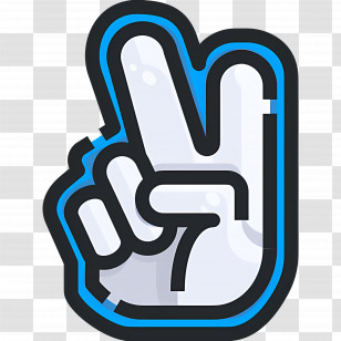 Foam Finger - Blue And White Peace Sign Transparent PNG