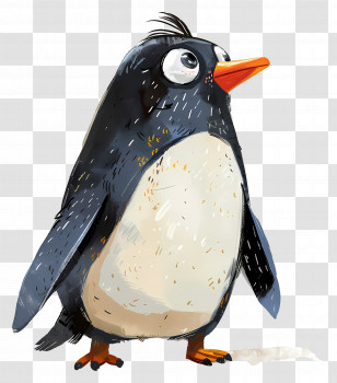 Penguin - Cute Cartoon Penguin With Big Eyes Transparent PNG
