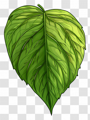 Green Leaf - Green Leaf With Textured Details Transparent PNG