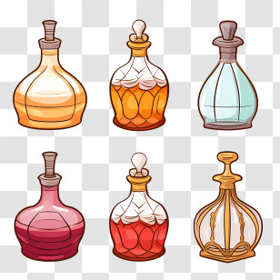 Perfume Bottle - Set Of Assorted Perfume Bottles Transparent PNG