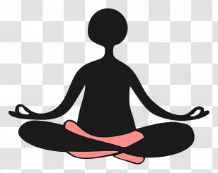 Yoga Pose Silhouette - Silhouette Of Yoga Pose In Meditation Transparent PNG