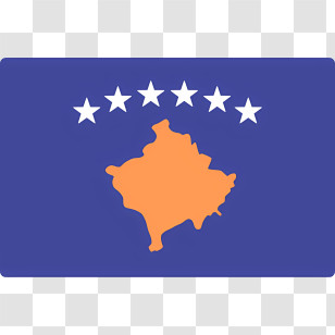 Kosovo Icon - Kosovo Flag Featuring Orange Map And Stars Transparent PNG