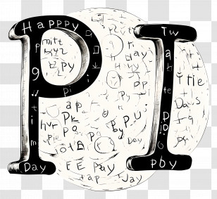 Happy Pi Day - Pi Symbol With Math Illustration Transparent PNG