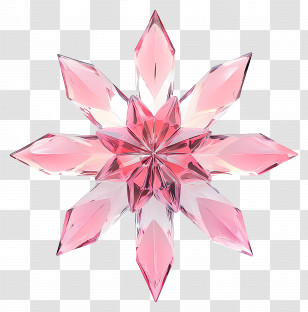 Crystal Snowflake - Pink Crystal Snowflake Transparent PNG