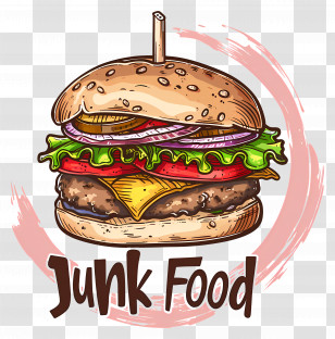 National Junk Food Day - Delicious Cheeseburger With Fresh Toppings Transparent PNG