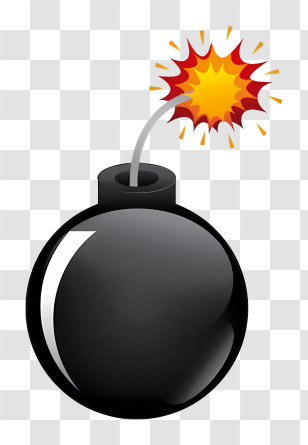 Timer Bomb - Exploding Bomb Cartoon Style Illustration Transparent PNG