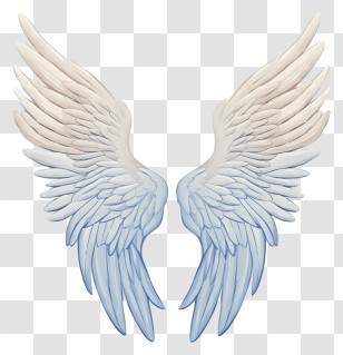 Minimalized Flat Vector Illustrate - White And Blue Angel Wings Illustration Transparent PNG