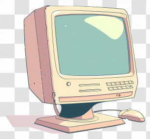 Computer - Retro Desktop Computer Illustration Transparent PNG