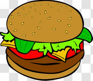 Hamburger Hot Dog Cheeseburger Fast Food Clip Art - Menu - Burger Transparent PNG