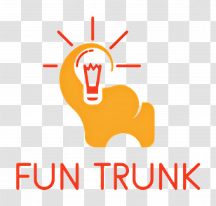 Fun Trunk - Fun Trunk Logo With Elephant And Lightbulb Transparent PNG