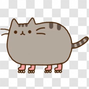 Cat Pusheen Roller Skating Quad Skates GIF - Inline Transparent PNG