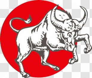 Charging Bull Cattle Water Buffalo - Black And White - Happy Sport Transparent PNG