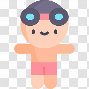 Swimmer - Cute Swimmer With Goggles Ready For A Swim Transparent PNG