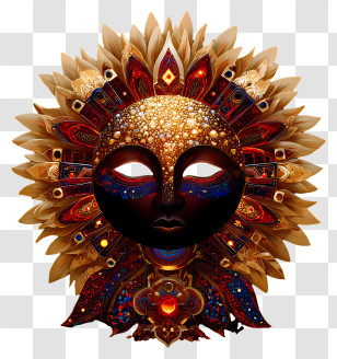 Jewel Decorative Art - Ornate Jeweled Sun Mask Transparent PNG