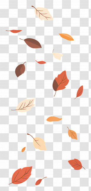 Autumn Leaves - Falling Autumn Leaves In Minimalist Design Transparent PNG
