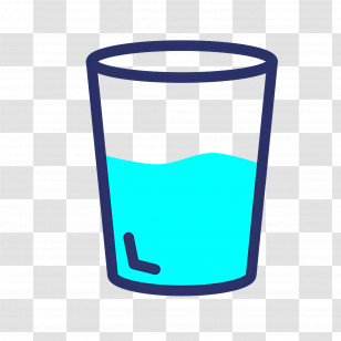 Water Glass - Glass Of Water With Blue Liquid Representation Transparent PNG