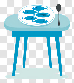 Fish On Plate - Plate Of Fish On A Table Transparent PNG