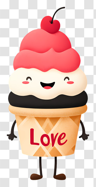 Love Ice Cream - Cute Ice Cream With Love Transparent PNG