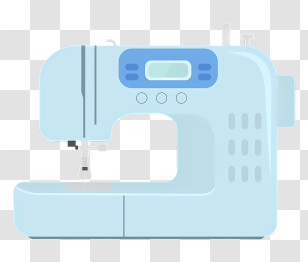 Clipart - Light Blue Sewing Machine Illustration Transparent PNG