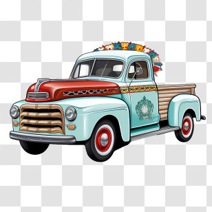 Vintage Truck - Colorful Vintage Pickup Truck Illustration Transparent PNG