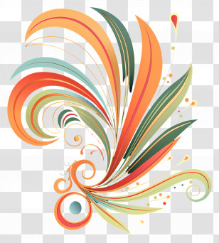 Line Art - Colorful Abstract Swirl Artwork Transparent PNG