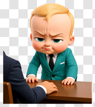 Boss Baby - Stern Baby Boss Confronting Adult Transparent PNG