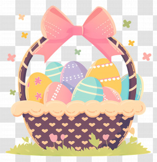 Easter Basket - Easter Egg Basket Illustration Transparent PNG