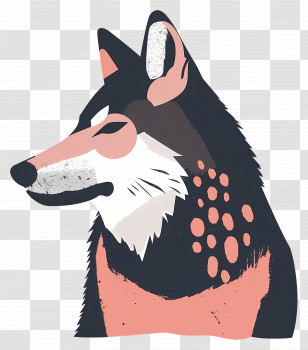Wolf - Stylized Dog Illustration Transparent PNG