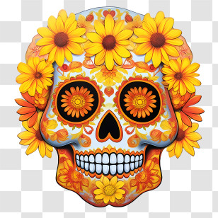 Day Of The Dead
 - Flower Sugar Skull Design For Day Of The Dead Transparent PNG