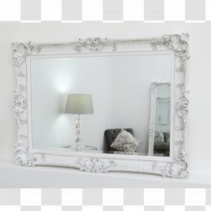 Mirror Rectangle Picture Frames Silver Shape - White Wood Transparent PNG