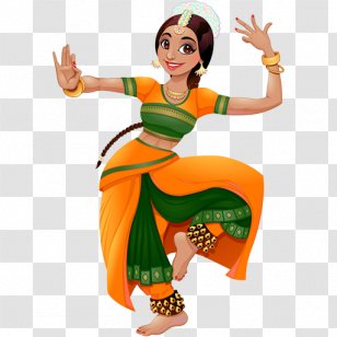 Dance In India Cartoon - Bharatanatyam Transparent PNG