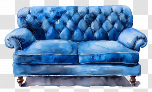 Blue Sofa - Comfortable Blue Sofa Transparent PNG