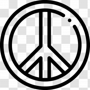 Peace Sign - Outlined Peace Symbol Icon Transparent PNG