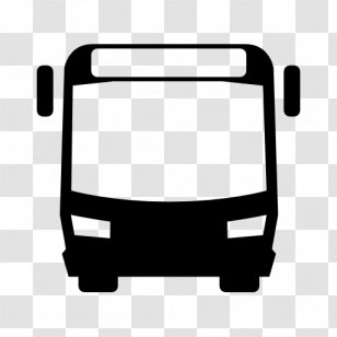 Airport Bus Stop Transit School - Black And White Transparent PNG