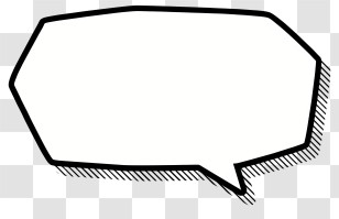 Text Box - Angled Black And White Speech Bubble Transparent PNG