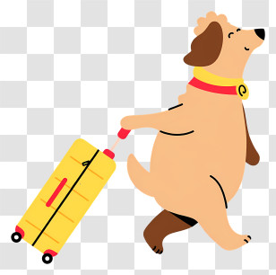 Dog Pulling A Suitcase Transparent PNG