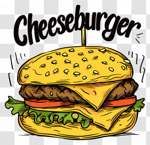 Cheeseburger Day - Delicious Cheeseburger Illustration Transparent PNG