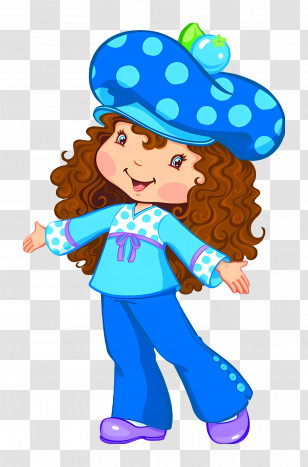 Blueberry Muffin - Brown-haired Girl In Blue Outfit Transparent PNG