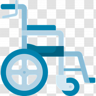 Wheelchair - Blue Wheelchair In Illustration Style Transparent PNG