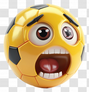 Soccer - Funny Soccer Ball With Expressive Face Transparent PNG
