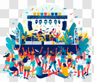 Summer - Outdoor Concert Illustration Transparent PNG