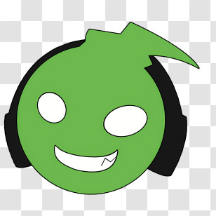 Soul Eater Logo - Playful Green Cartoon Face With Headphones Transparent PNG